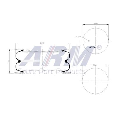 Convoluted Air Spring - 0.60.695