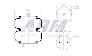 Convoluted Air Spring - 0.60.735