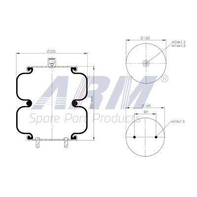 Convoluted Air Spring - 0.60.735