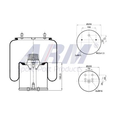 Complete Air Spring - 0.60.842