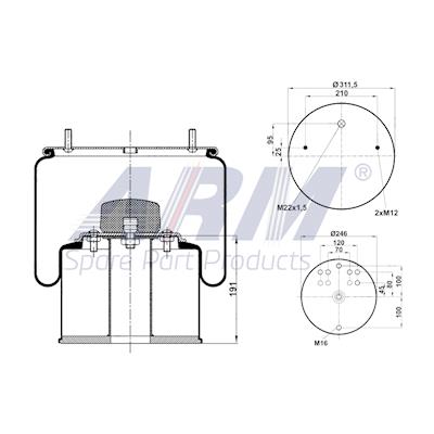 Complete Air Spring - 0.60.900